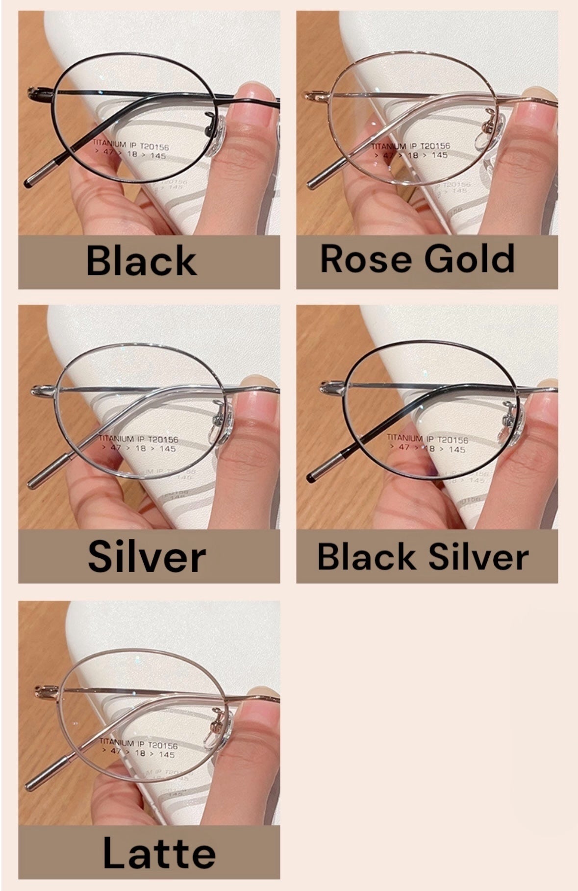 Model T20156 - Ultra-Light Titanium Round Eyeglasses