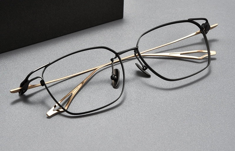 SEVENZ Lightweight Titanium Rectangle Eyeglasses – Retro Unisex 54mm Frame