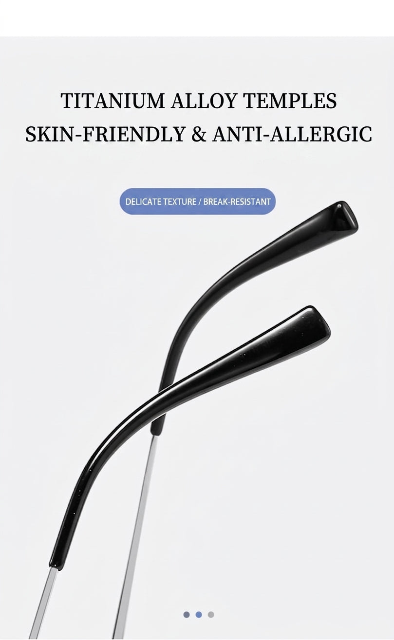 122616Y Lightweight Half Titanium Rectangle Eyeglasses β Unisex