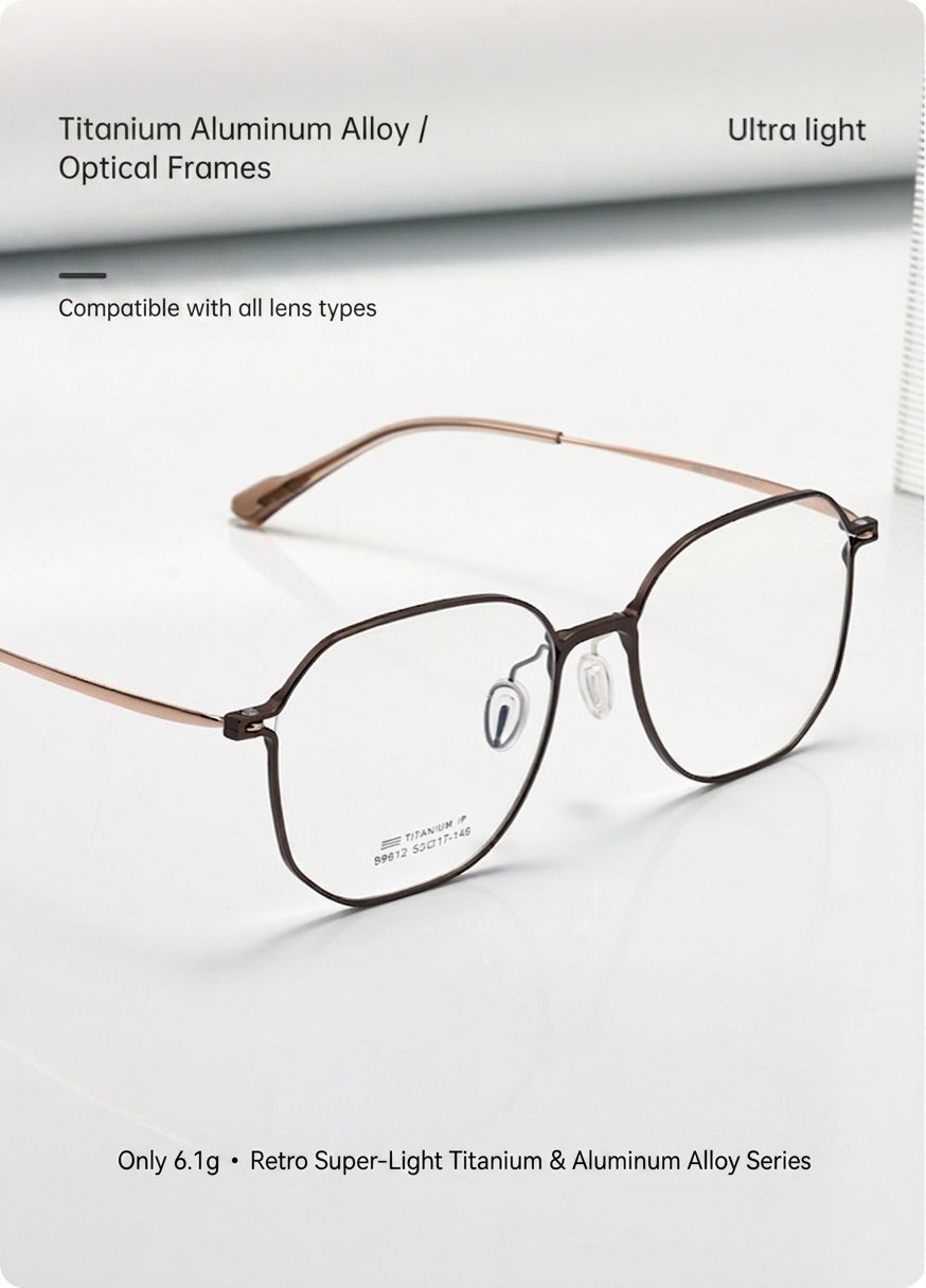 99812ZM Lightweight Titanium Geometric Eyeglasses β Unisex Retro Optical Frame