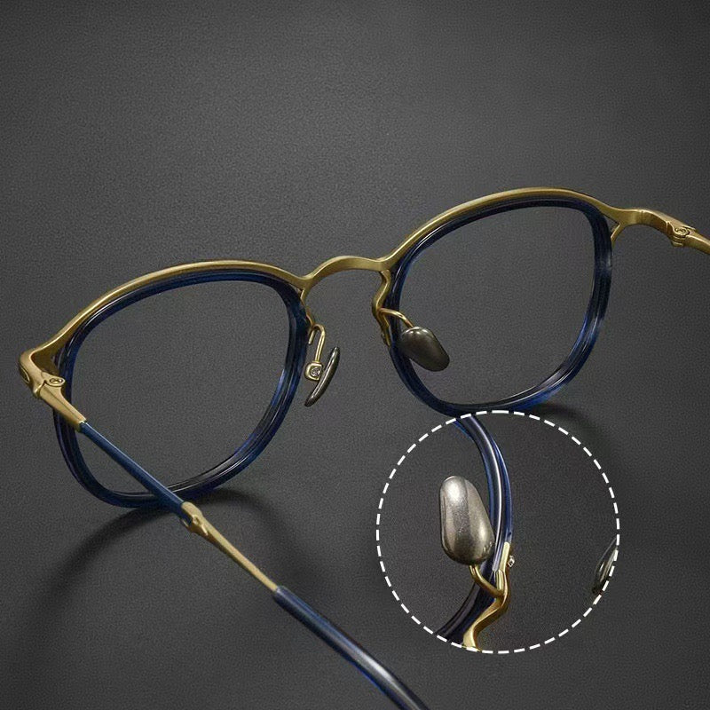 M3118 Lightweight Acetate & Titanium Round Eyeglasses