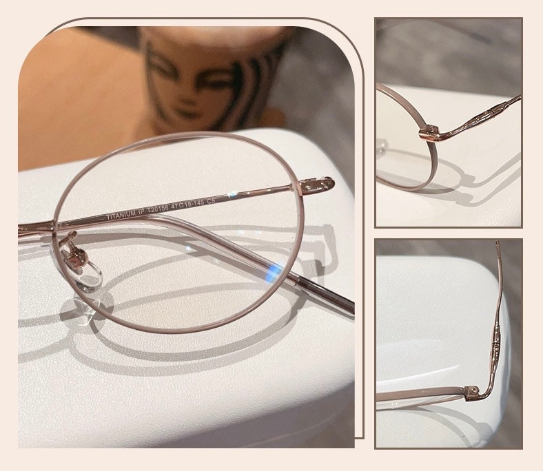 Model T20156 - Ultra-Light Titanium Round Eyeglasses