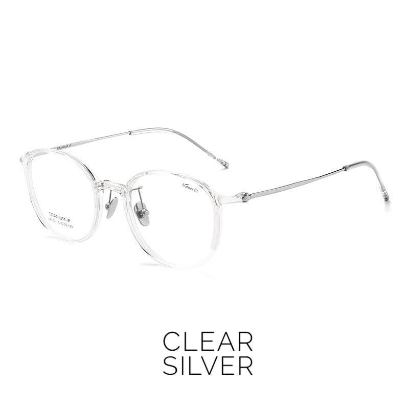 L9113Y Lightweight Titanium Round Prescription Eyeglasses