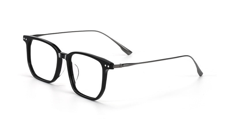 GG-F571 Lightweight Square Acetate & Titanium Eyeglasses – 52mm Unisex Optical Frame