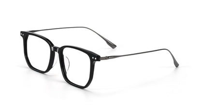 GG-F571 Lightweight Square Acetate & Titanium Eyeglasses – 52mm Unisex Optical Frame
