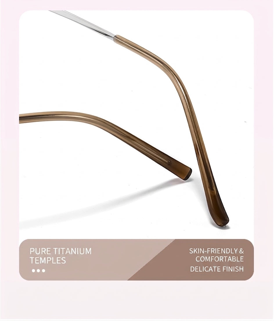 M8238Z Lightweight Cat-Eye Eyeglasses – TR & Titanium Frame