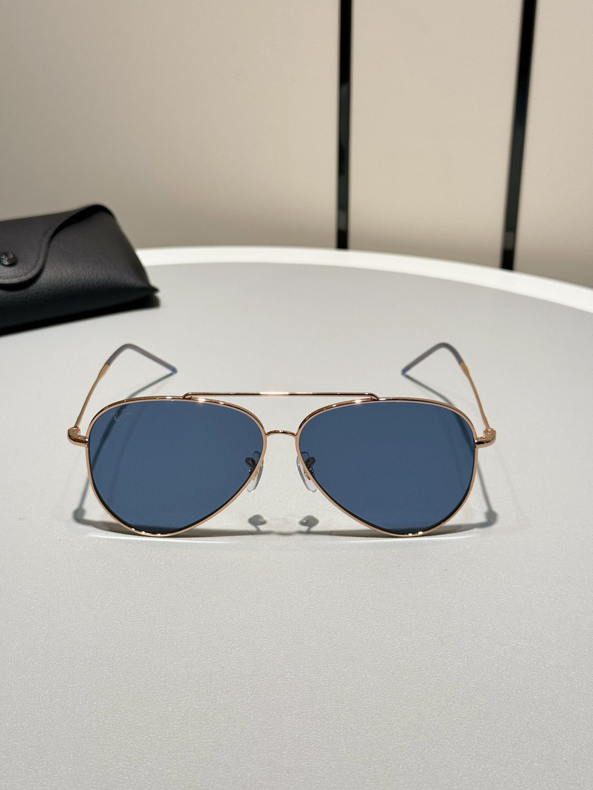 R0101S Reverse Aviator Sunglasses – Rose Gold Frame Blue Lens 62mm