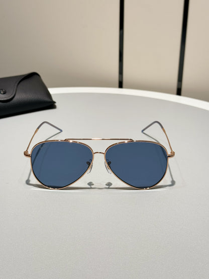 R0101S Reverse Aviator Sunglasses – Rose Gold Frame Blue Lens 62mm