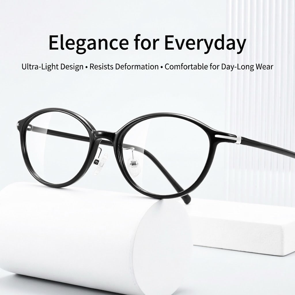 1513 Lightweight Round Eyeglasses – Flexible TR Unisex Optical Frame