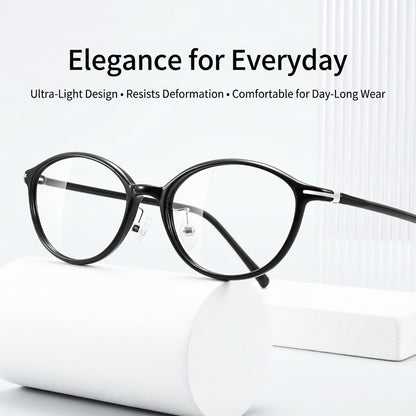 1513 Lightweight Round Eyeglasses – Flexible TR Unisex Optical Frame