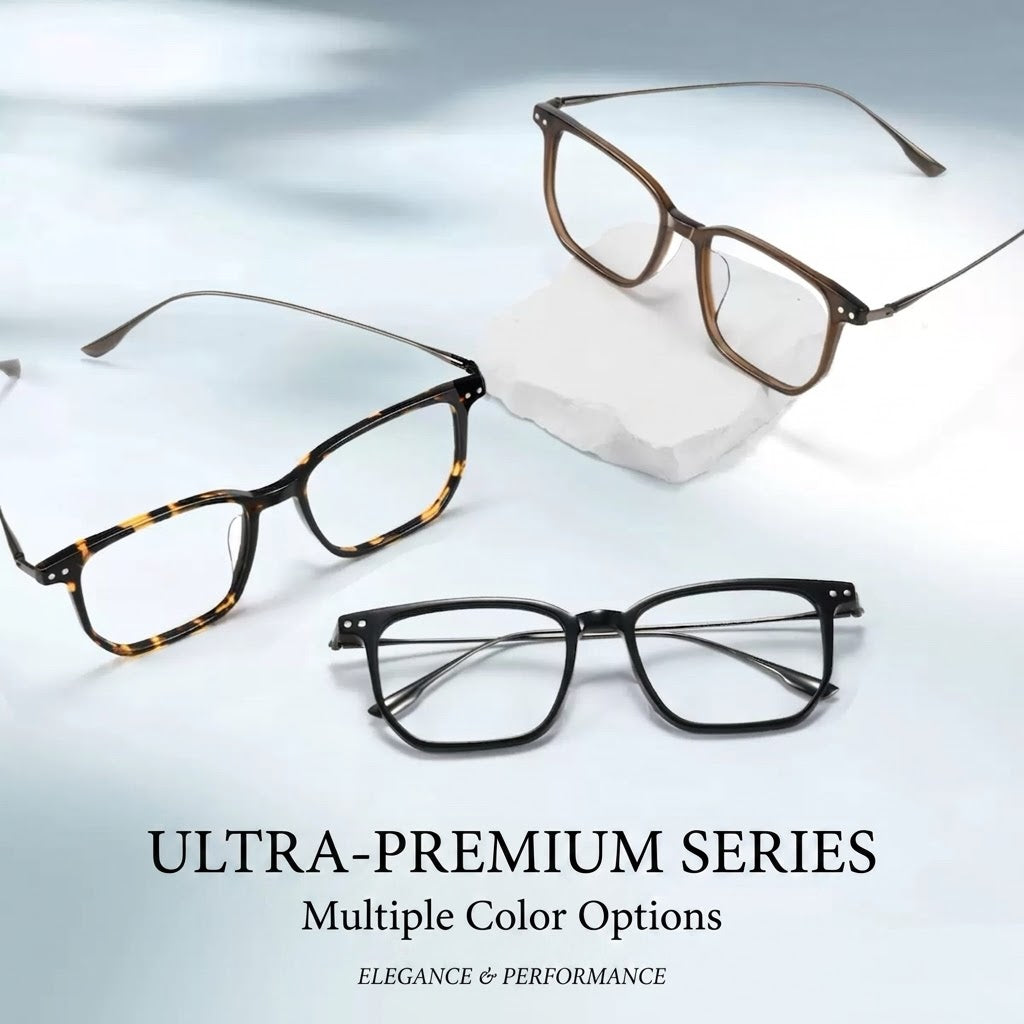 GG-F571 Lightweight Square Acetate & Titanium Eyeglasses – 52mm Unisex Optical Frame