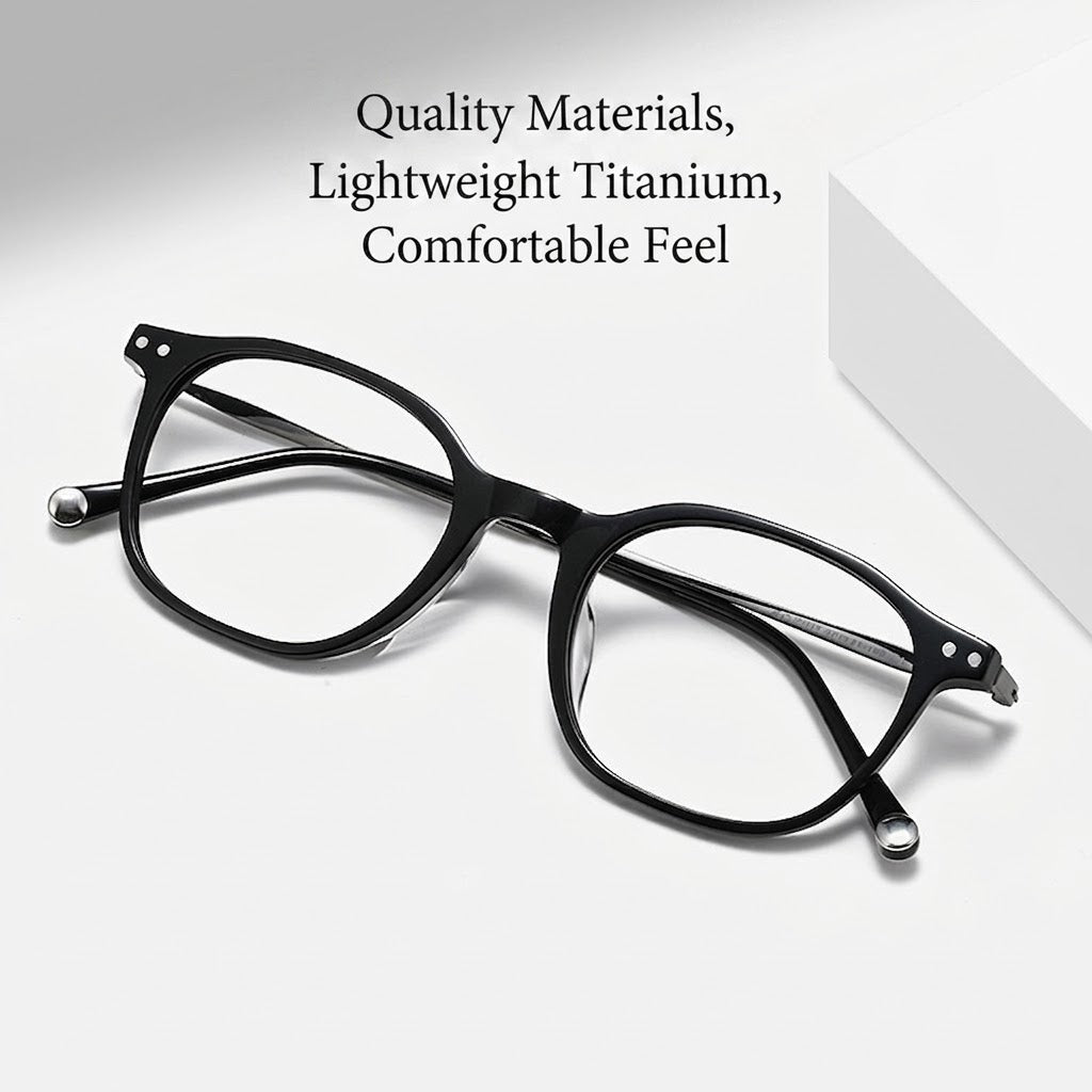 GG507F Acetate & Titanium Retro Eyeglasses – Lightweight Unisex Optical Frame