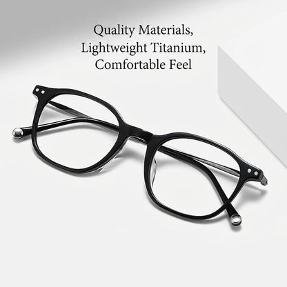 GG507F Acetate & Titanium Retro Eyeglasses – Lightweight Unisex Optical Frame