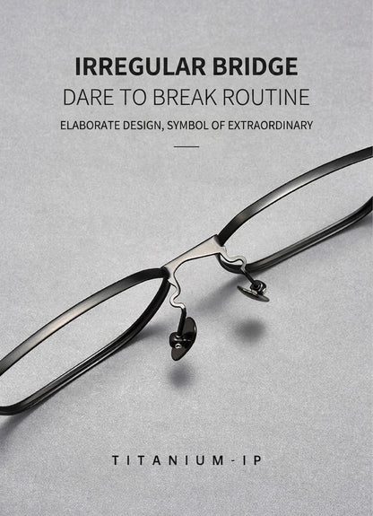 SEVENZ Lightweight Titanium Rectangle Eyeglasses – Retro Unisex 54mm Frame