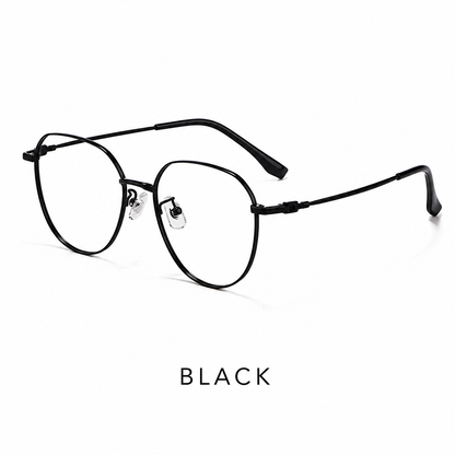 58007 Pure Titanium Geometric Eyeglasses – Lightweight Unisex Optical Frame