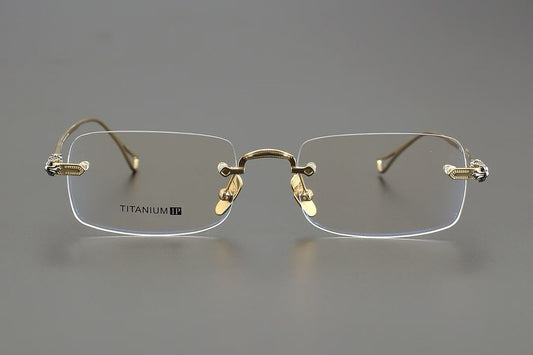 CH2072 Rimless Rectangle Titanium Optical Glasses – Unisex Lightweight Frame