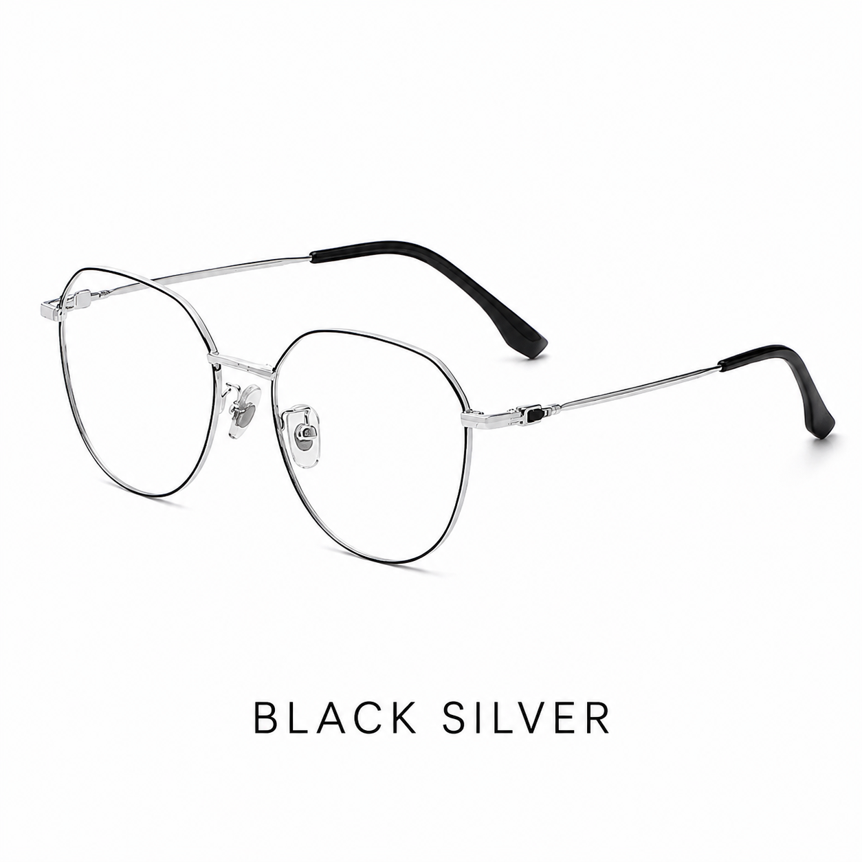 58007 Pure Titanium Geometric Eyeglasses – Lightweight Unisex Optical Frame