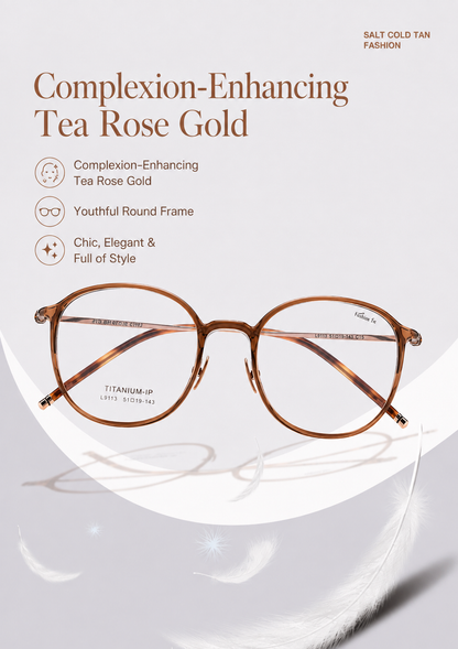 L9113Y Lightweight Titanium Round Prescription Eyeglasses