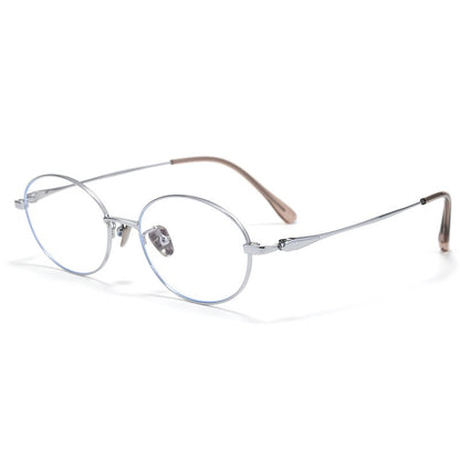 PT08165 Lightweight Titanium Oval Eyeglasses – Unisex 52mm Metal Frame