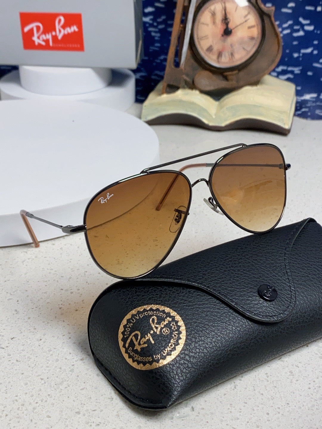 R0101S Reverse Aviator Sunglasses – Brown Lens Metal Frame 62mm