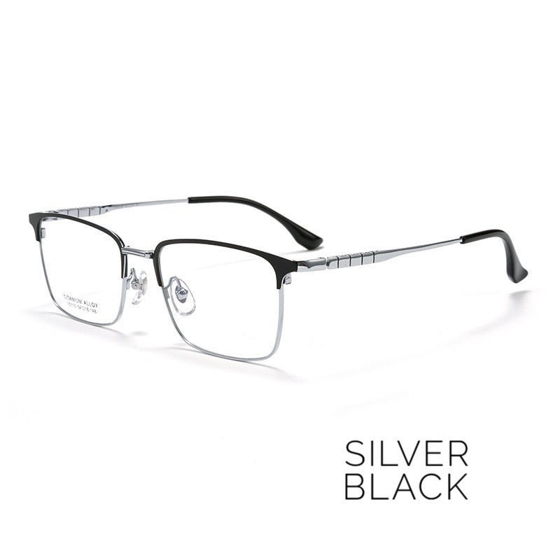 X15115 Ultra-Light Titanium Retro Browline Prescription Eyeglasses – Unisex