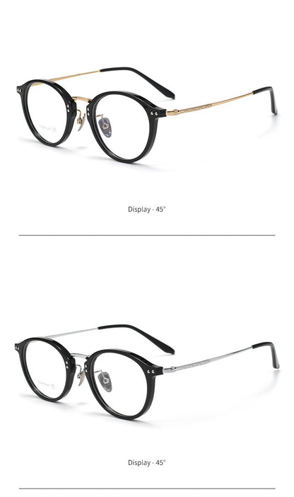 T18276Z Vintage Round Titanium Eyeglasses