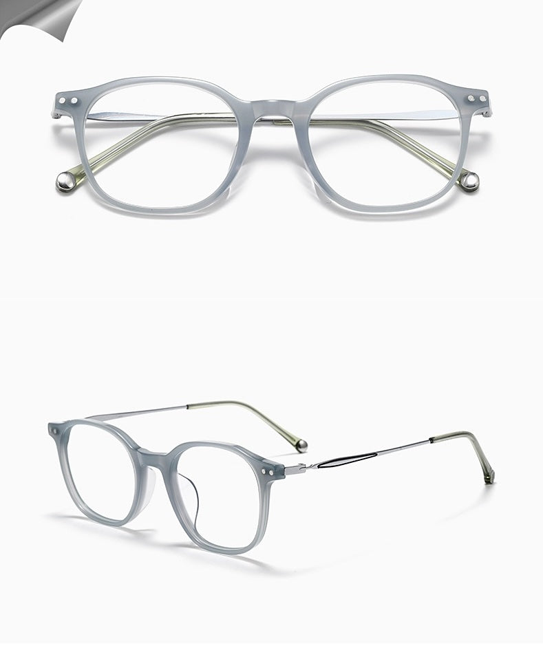 GG507F Acetate & Titanium Retro Eyeglasses – Lightweight Unisex Optical Frame