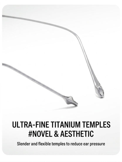 H603H Rimless Rectangle Pure Titanium Eyeglasses – Lightweight Frameless Optical Frame (Copy)