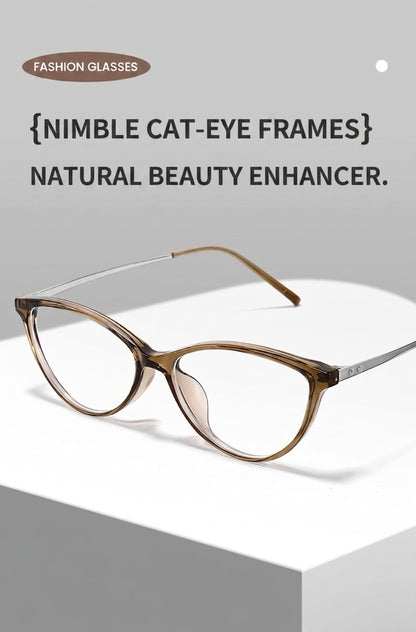 M8238Z Lightweight Cat-Eye Eyeglasses – TR & Titanium Frame