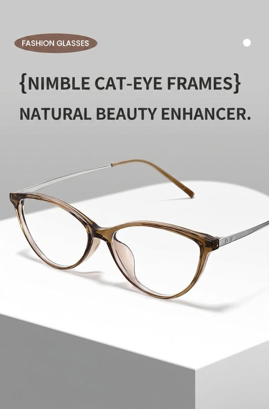 M8238Z Lightweight Cat-Eye Eyeglasses – TR & Titanium Frame