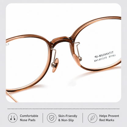 L9113Y Lightweight Titanium Round Prescription Eyeglasses