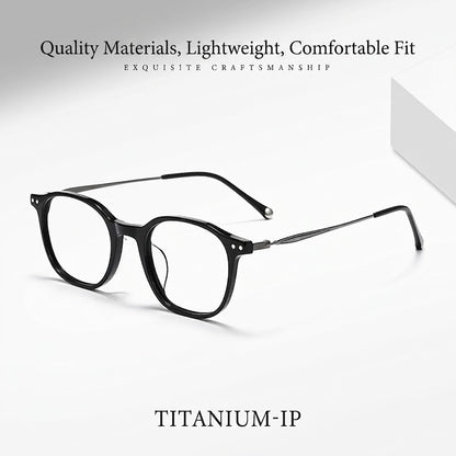 GG507F Acetate & Titanium Retro Eyeglasses – Lightweight Unisex Optical Frame