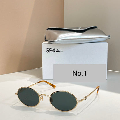 Fakeme Compass Unisex Oval Metal Sunglasses – 53-22-146