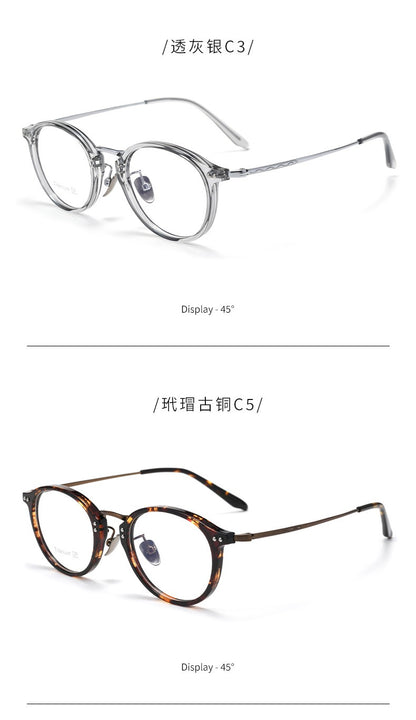 T18276Z Vintage Round Titanium Eyeglasses