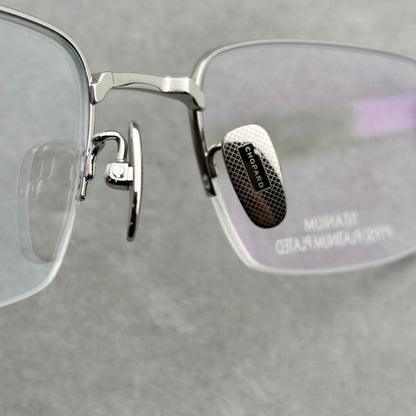 55mm-Unisex Lightweight Titanium Alloy Semi-Rimless Rectangle Optical Glasses