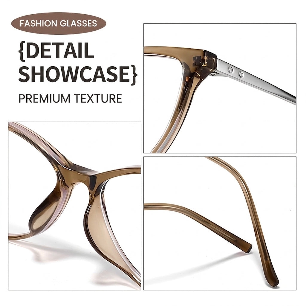 M8238Z Lightweight Cat-Eye Eyeglasses – TR & Titanium Frame