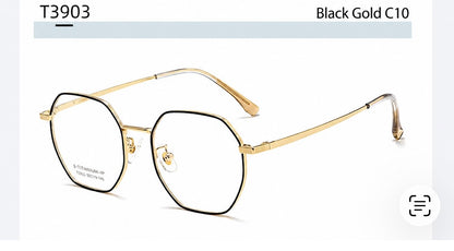 T3903 Lightweight Geometric β-Titanium Eyeglasses – 50mm