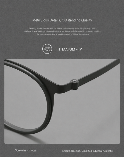 923641Y Round Acetate Titanium Eyeglasses – Lightweight Unisex Optical Frame