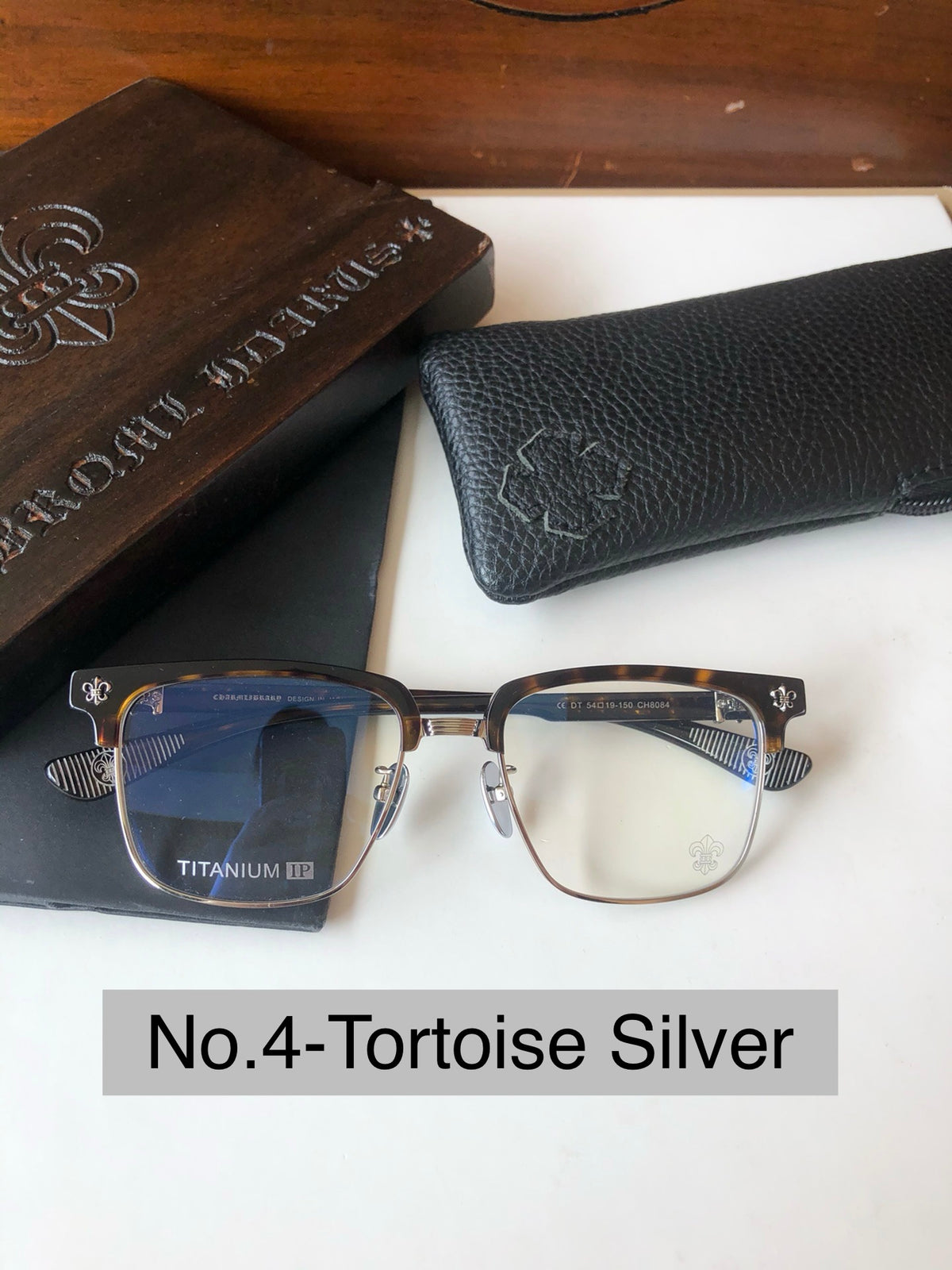 CH8084 Titanium Browline Square Optical Glasses – Unisex 54-19-150