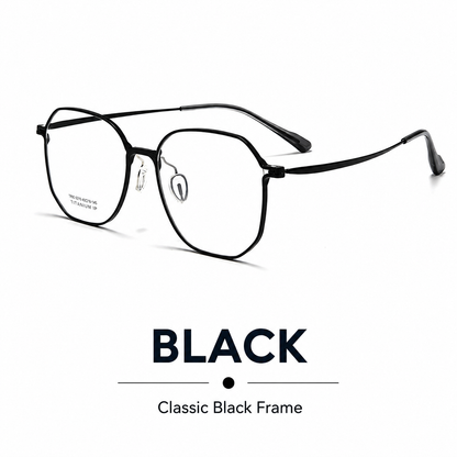 99812ZM Lightweight Titanium Geometric Eyeglasses – Unisex Retro Optical Frame