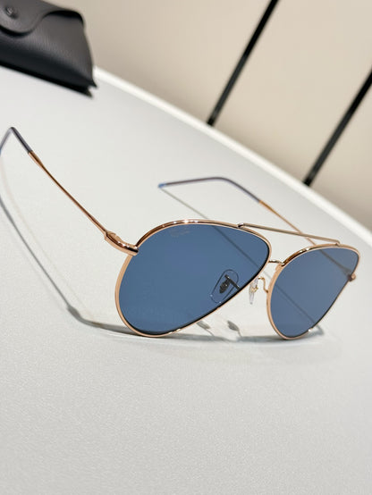 R0101S Reverse Aviator Sunglasses – Rose Gold Frame Blue Lens 62mm