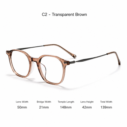 GG507F Acetate & Titanium Retro Eyeglasses – Lightweight Unisex Optical Frame