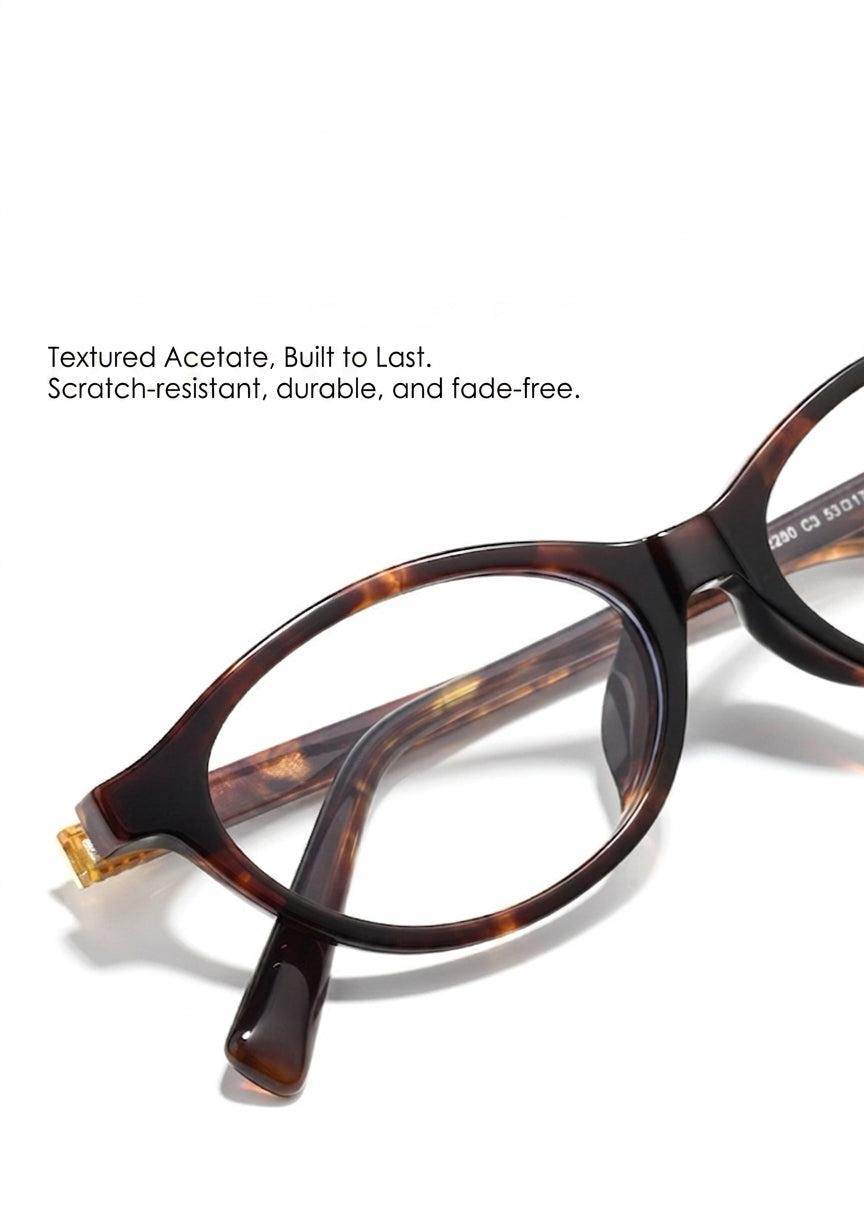 92280BD Women’s Cat-Eye Acetate Eyeglasses – Slim Fashion Optical Frame 53mm