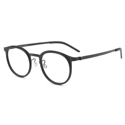 923641Y Round Acetate Titanium Eyeglasses – Lightweight Unisex Optical Frame