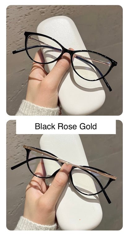 M8238Z Lightweight Cat-Eye Eyeglasses – TR & Titanium Frame