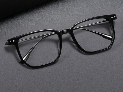 GG-F571 Lightweight Square Acetate & Titanium Eyeglasses – 52mm Unisex Optical Frame