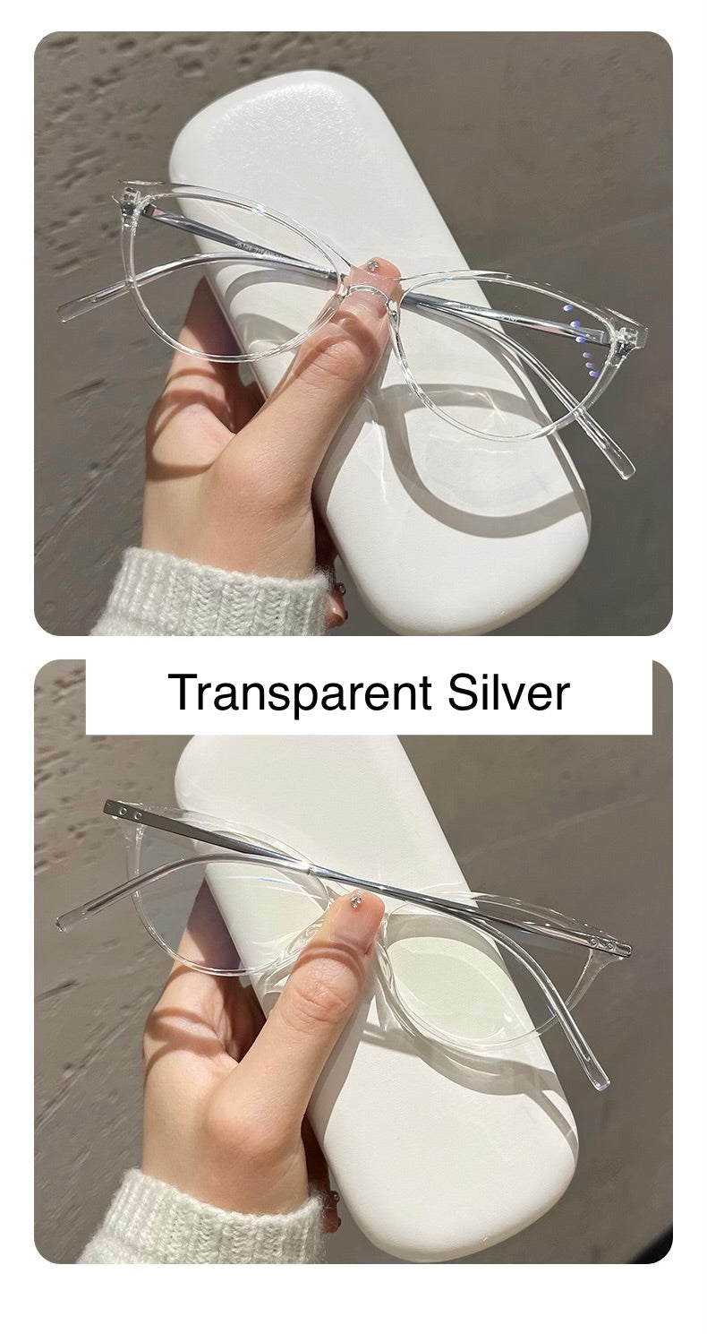 M8238Z Lightweight Cat-Eye Eyeglasses – TR & Titanium Frame