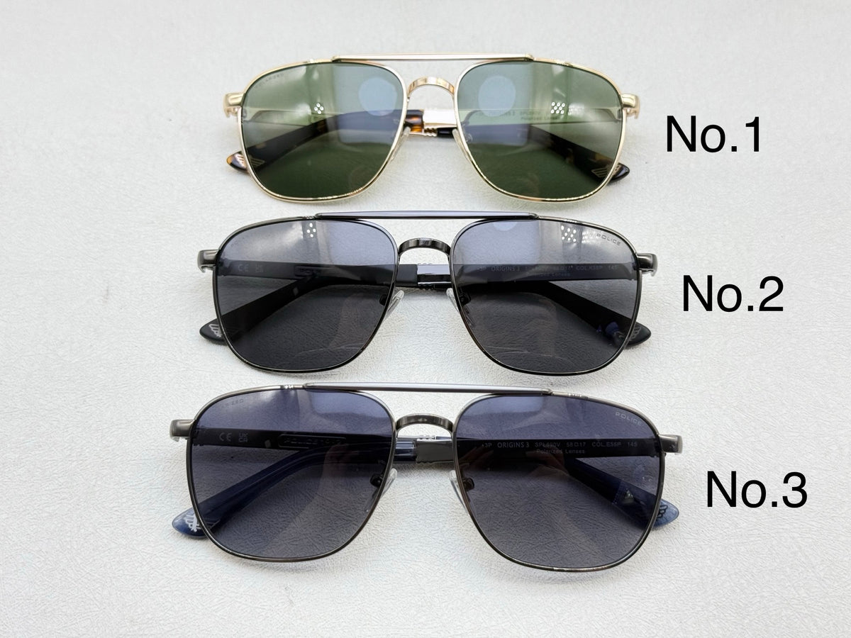 SPL890V Classic Rectangle Metal Sunglasses – 58mm