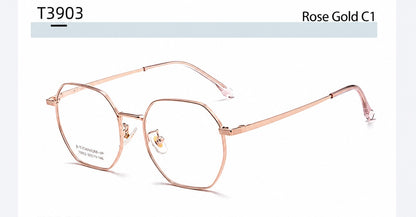 T3903 Lightweight Geometric β-Titanium Eyeglasses – 50mm