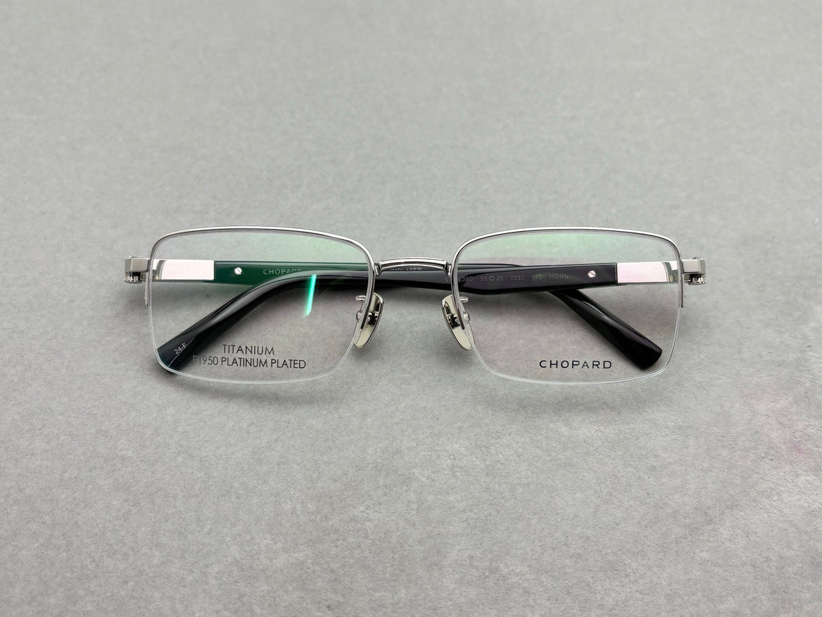 55mm-Unisex Lightweight Titanium Alloy Semi-Rimless Rectangle Optical Glasses